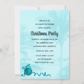 Fête de Noël côtière Palmiers bleus Invitation (Devant)