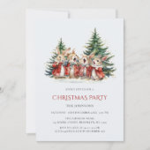 Fête de Noël Cute Funny Bunnies Baby Invitation (Devant)