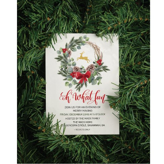 Fête de Noël de Wreath Invitation