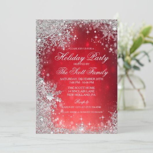 Fête de Noël d'hiver Invitation (Debout devant)