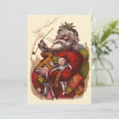 Fête de Noël du Père Noël victorien Invitation (Debout devant)