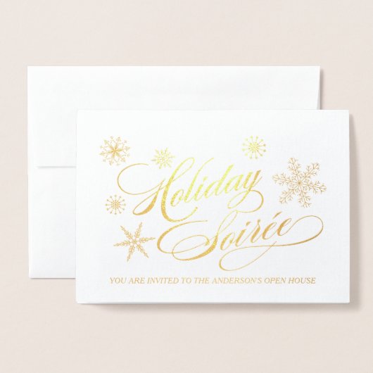 Fête de Noël Élégant Snowflakes Invitation (Devant avec enveloppe)