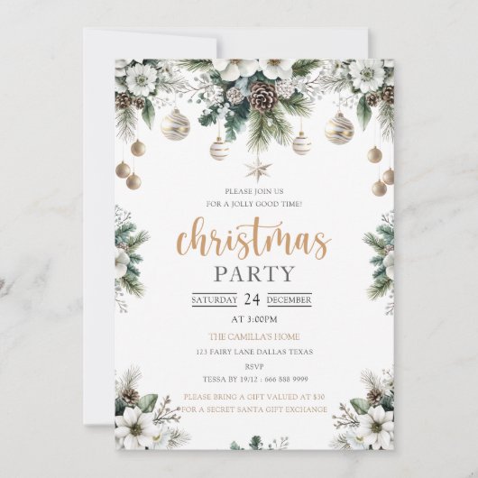 Fête de Noël Étoiles Moderne Chaud Noël Invitation (Devant)