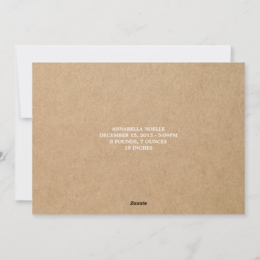 Fête de Noël | Faire-part de naissance (Dos)