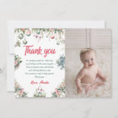 Fête de Noël Floral Carte de remerciements (Devant)