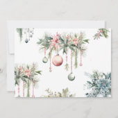 Fête de Noël Floral Carte de remerciements (Dos)