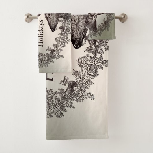 Fête de Noël Floral Reindeer Golden Winter (En situation)