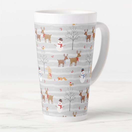 Fête de Noël Forêt Latte Mug (Angle droit)
