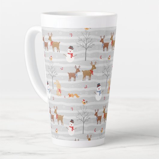 Fête de Noël Forêt Latte Mug (Angle gauche)