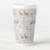 Fête de Noël Forêt Latte Mug (Devant)