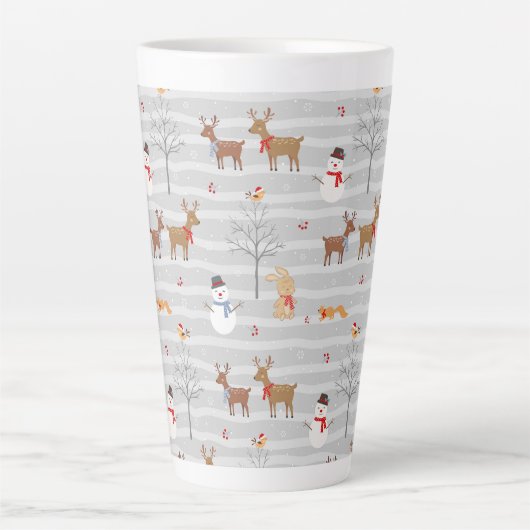 Fête de Noël Forêt Latte Mug (Devant)