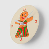 Fête de Noël Gingbread Femme Horloge murale (Angle)