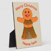 Fête de Noël Gingerbread Femme Custom Plaque (Côté)