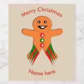 Fête de Noël Gingerbread Man Bottes Étiquettes (Étiquettes simples)