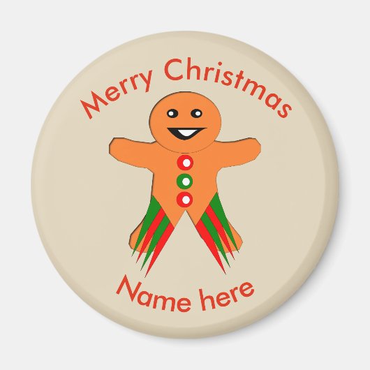 Fête de Noël Gingerbread Man Magnet (Devant)