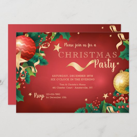 Fête de Noël Glow Invitation (Devant / Derrière)