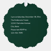 Fête de Noël Green White et Gold Invitation (Verso)