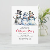 Fête de Noël hiver Snowman Invitation de vacances (Debout devant)