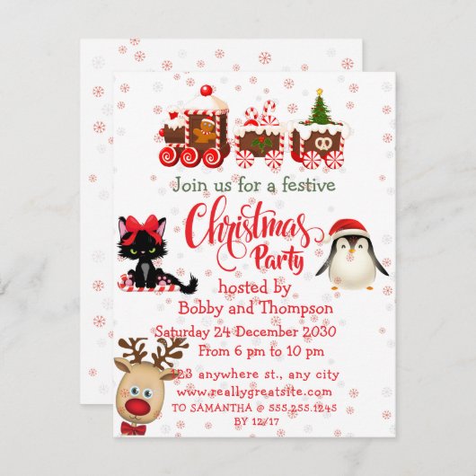 Fête de Noël Invitation (Devant / Derrière)