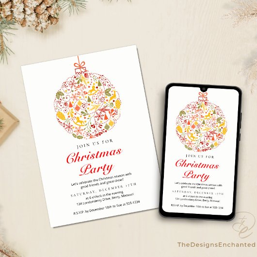 Fête de Noël Invitation à la fête de Noël