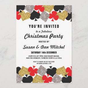 Fête de Noël Invitation des cartes de casino Las V