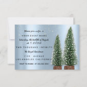 Fête de Noël Invitation Dîner Bleu Lux (Devant)