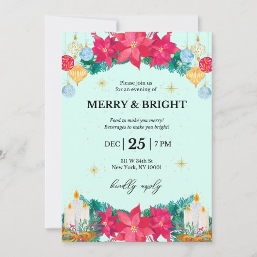 Fête de Noël Invitation Festive (Devant)