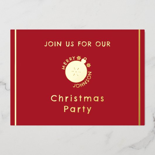 Fête de Noël Invitation Flocon de neige (Recto)