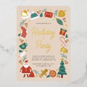 Fête de Noël Invitation Foil Carte de vacances (Recto)