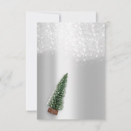 Fête de Noël Invitation Grey Tree Winte (Dos)