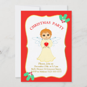Fête de Noël Invitation Little Angel