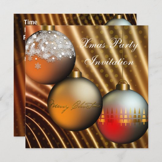 Fête de Noël Invitation Noël (Devant / Derrière)