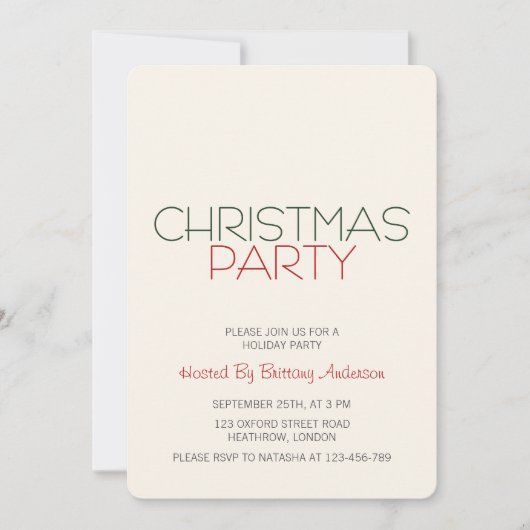 Fête de Noël Invitation Red Plaid (Devant)