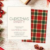 Fête de Noël Invitation Red Plaid