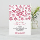 Fête de Noël Invitation Snowflakes Rouge (Debout devant)