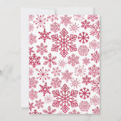 Fête de Noël Invitation Snowflakes Rouge (Dos)