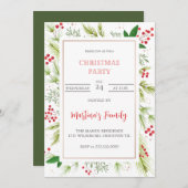 Fête de Noël Invitations Fête de Noël (Devant / Derrière)