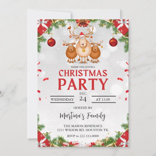 Fête de Noël Invitations Fête de Noël (Devant)