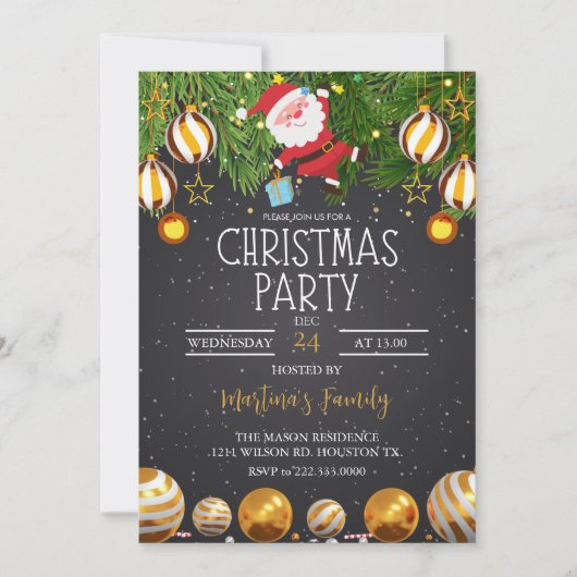 Fête de Noël Invitations Fête de Noël (Devant)