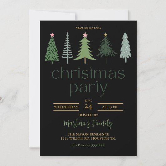 Fête de Noël Invitations Fête de Noël (Devant)