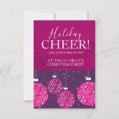 Fête de Noël invitations rose chauve (Devant)