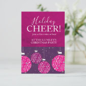 Fête de Noël invitations rose chauve (Debout devant)