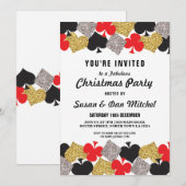 Fête de Noël Las Vegas Casino Cartes Invitation (Devant / Derrière)