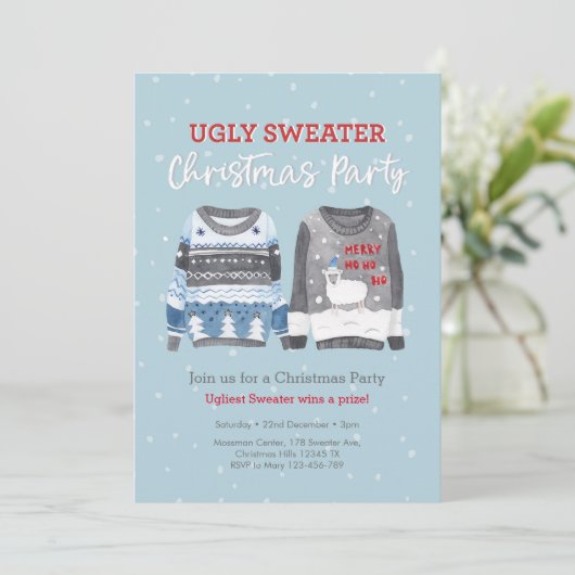 Fête de Noël moche Sweat Invitation (Debout devant)