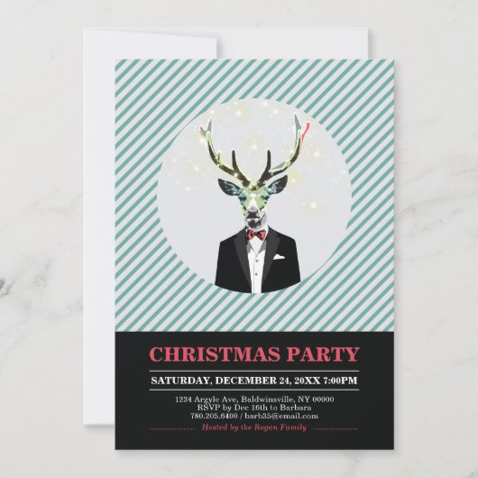 Fête de Noël moderne, Cartes d'invitation pour la  (Devant)