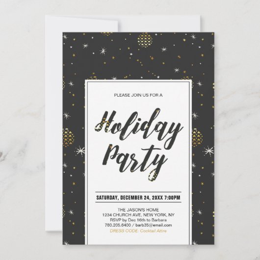 Fête de Noël moderne, invitations pour la fête de  (Devant)