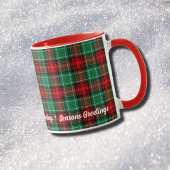 Fête de Noël modifiable Rouge Vert Plaid Mug