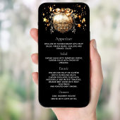 Fête de Noël noir or Baule dîner carte menu