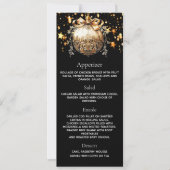 Fête de Noël noir or Baule dîner carte menu (Devant)