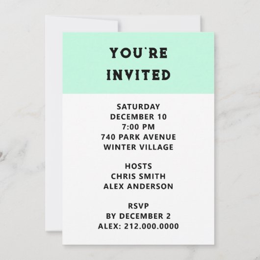 Fête de Noël Open House Invitation (Dos)